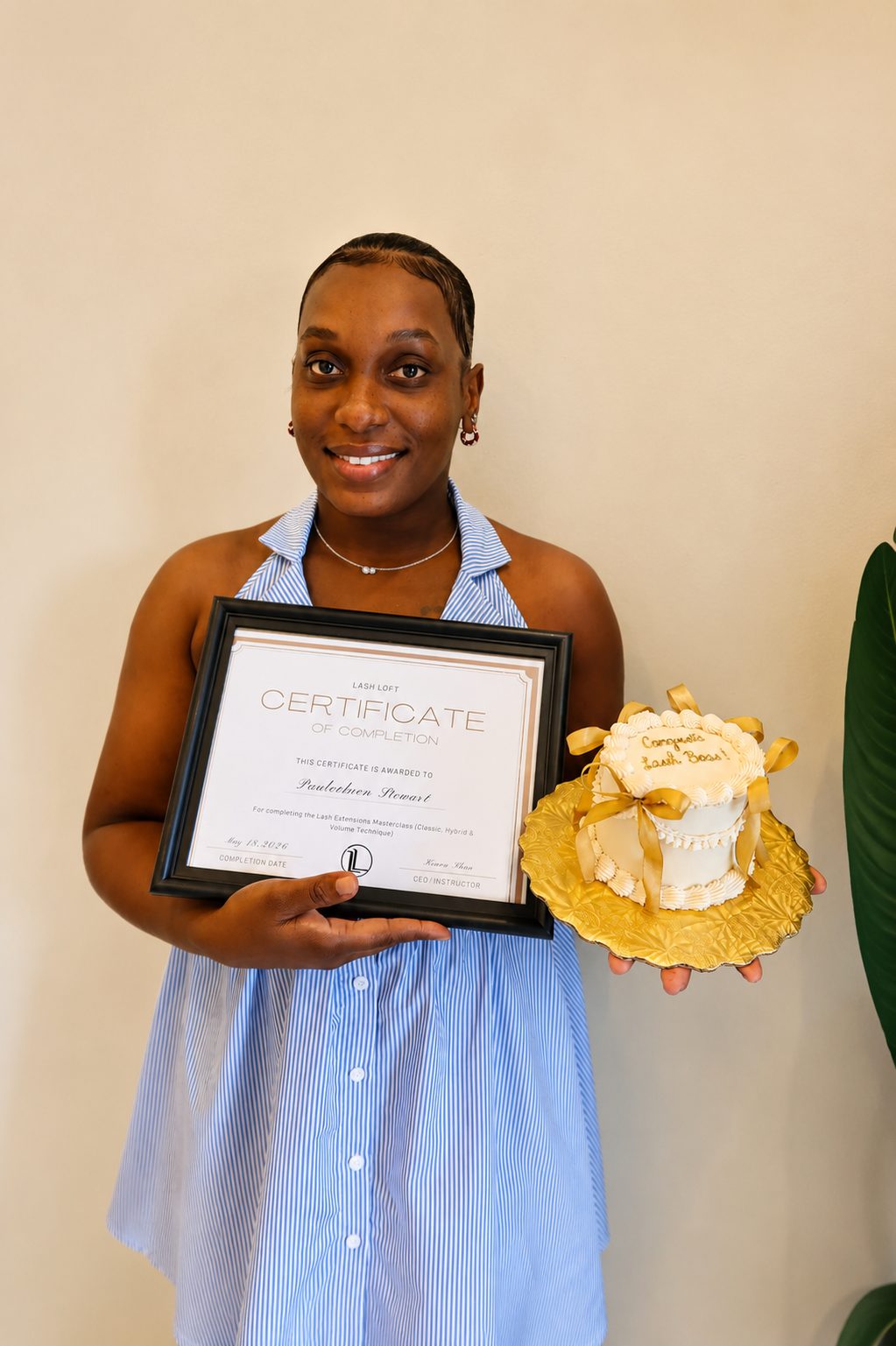 Lash Loft training graduate with certificate